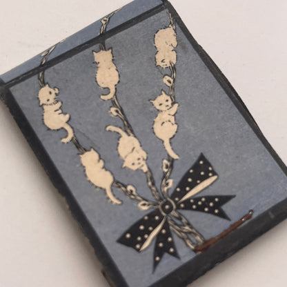 White Fluffy Kittens on a Bow Vintage Matchbook Cover TB8-MB2-4