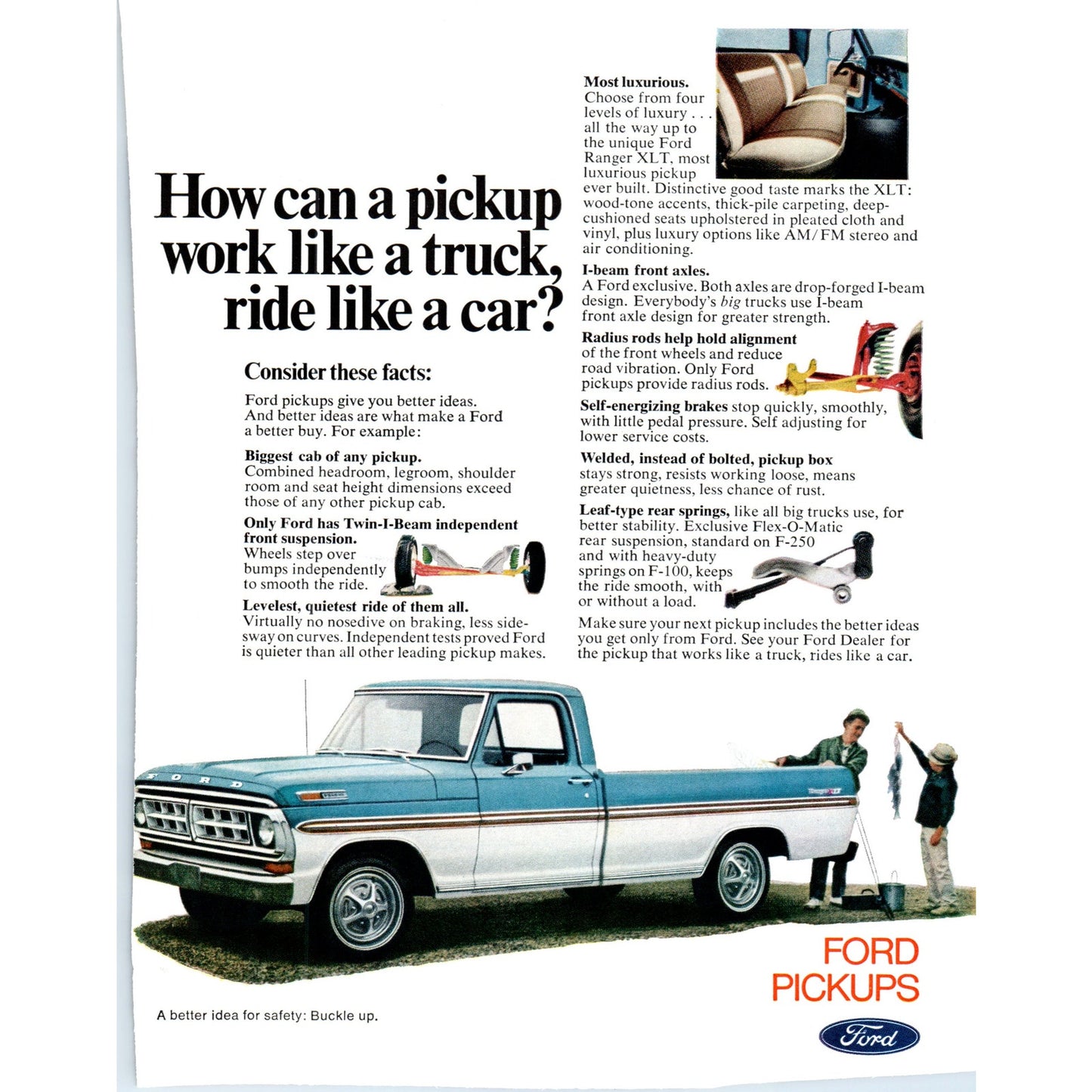 Ford Pickup Truck Two Tone Blue White Automobile Car - Vintage Magazine Ad D20