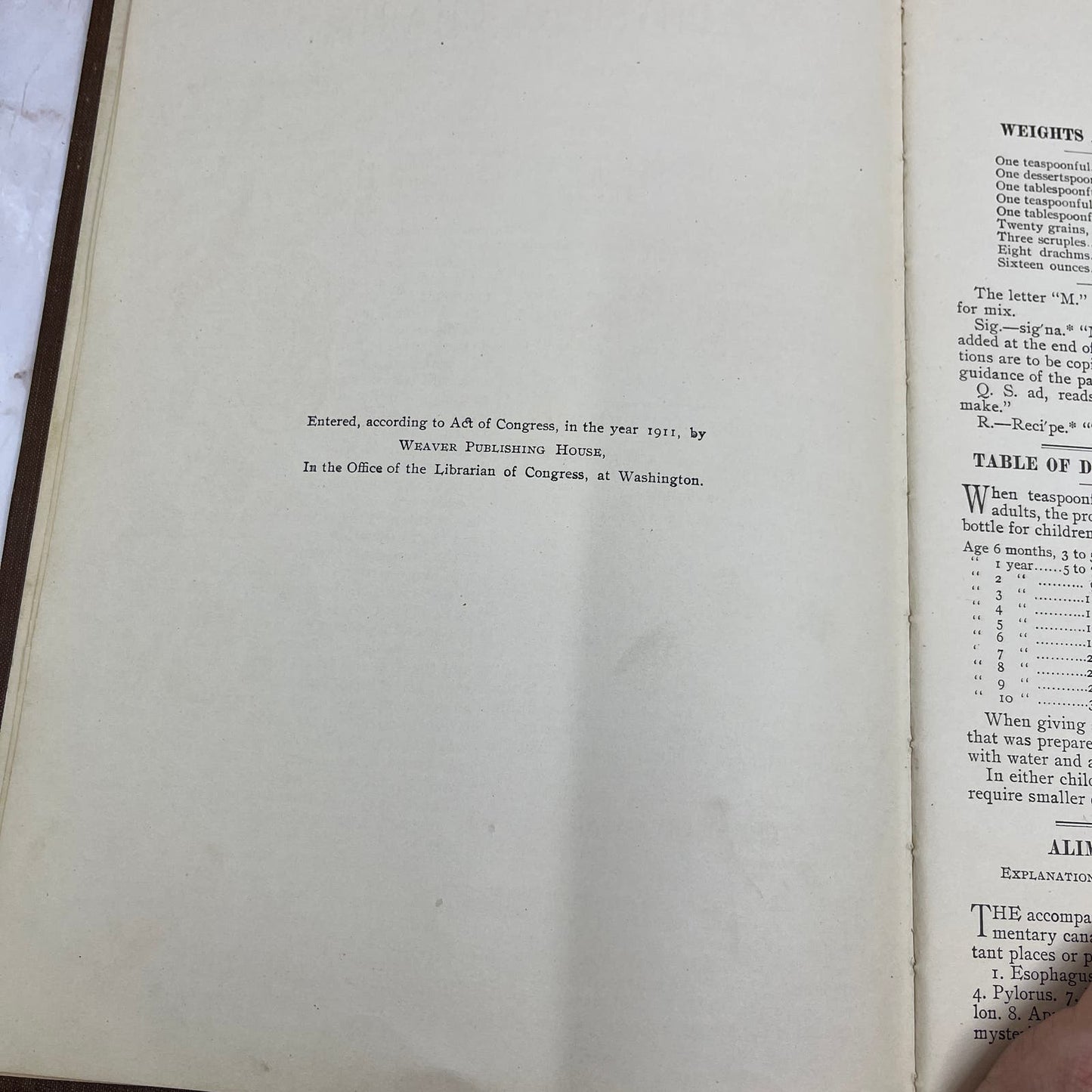 Dr. Weaver's 1911 Illustrated Book Physical Chart Of Aches & Pains TI9