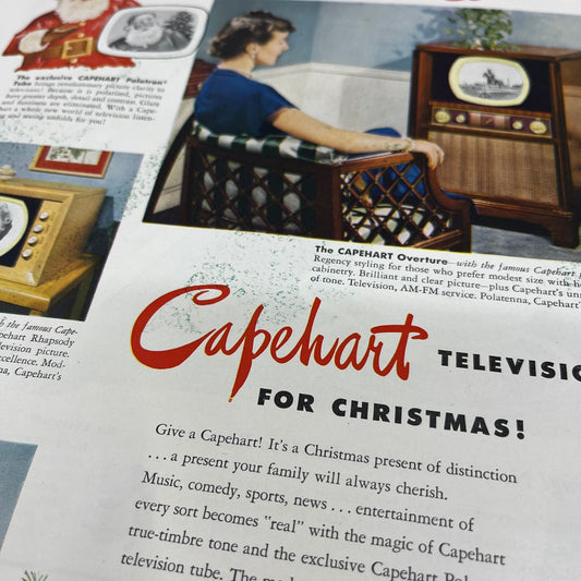 1950s Capehart Television For Christmas Magazine Advertisement FL6-8