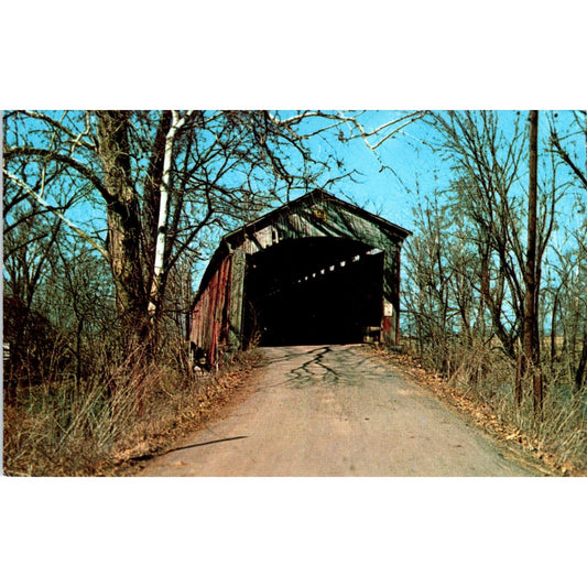 Shieldstown Bridge Brownstone Jackson County IN Vintage Bridge Postcard PD3