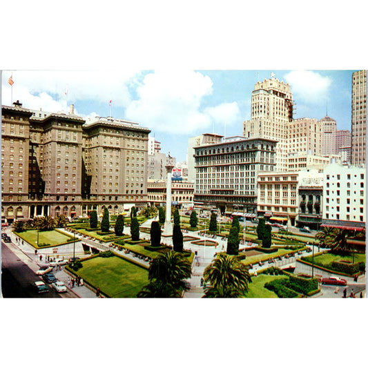 Admiral George Dewey Monument Union Square San Francisco CA Vintage Postcard PE6