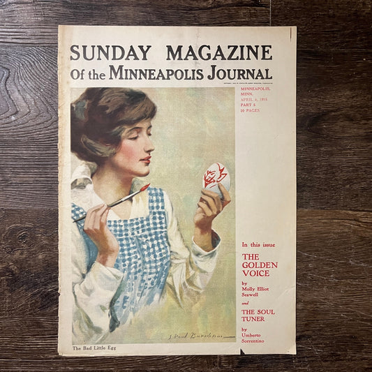 1915 Sunday Magazine of the Minneapolis Journal COVER Bad Little Egg 10x14 V10