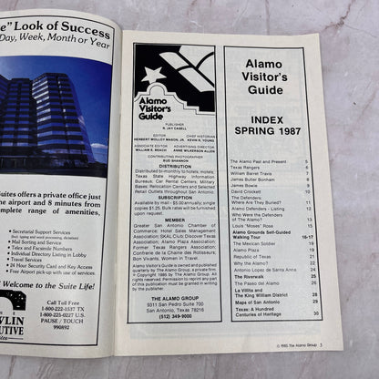 1985 The Alamo Visitor's Guide Travel Promo Booklet TH9-LX1