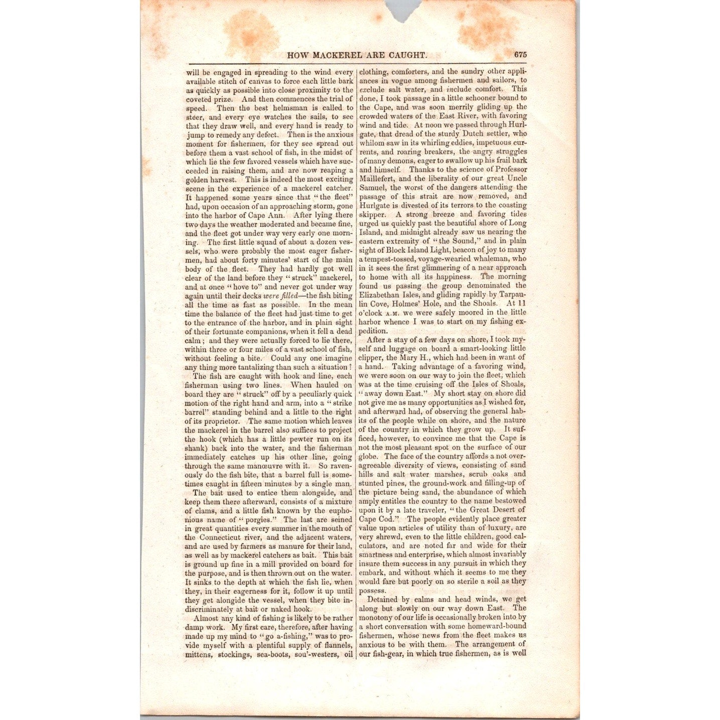 How Mackerel are Caught - Fishing - 4 Pages 1854 Article I19