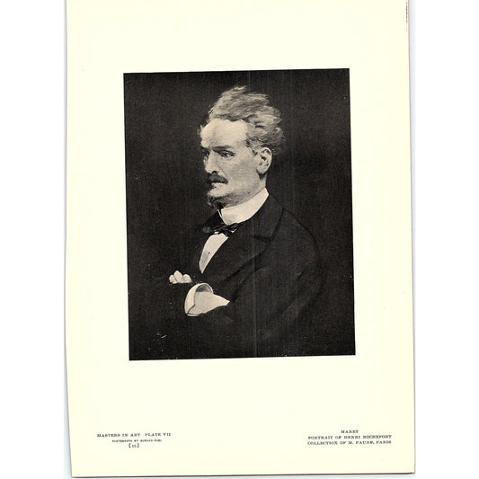 Portrait of Henri Rochefort - Manet - 1908 Litho Art Print AF4-3