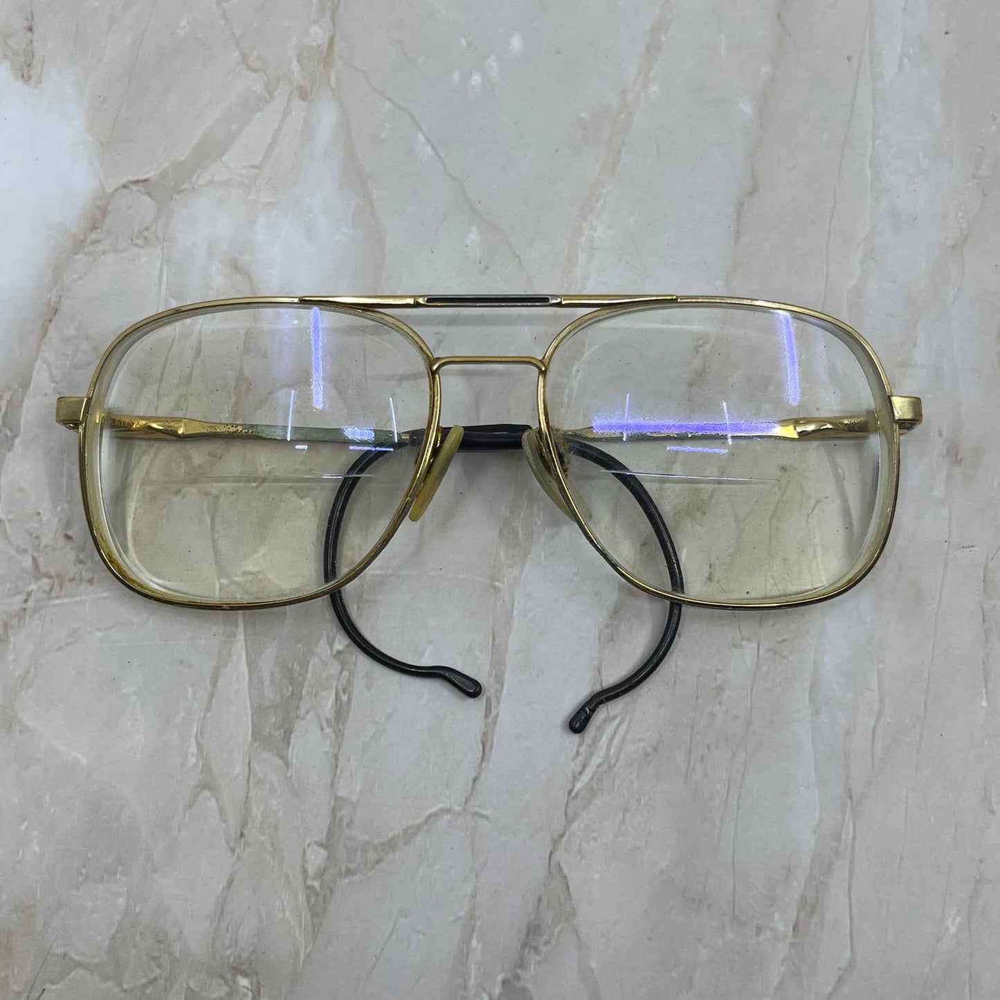 Retro Klixx Wrap Arm Gold Tone Aviator Sunglasses Eyeglasses Frames TD7-G5-1
