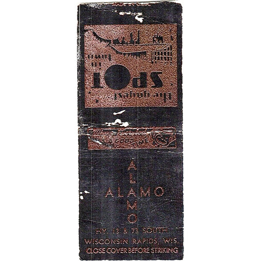 The Alamo - Wisconsin Rapids WI Vintage Matchbook Cover SF3-Y6
