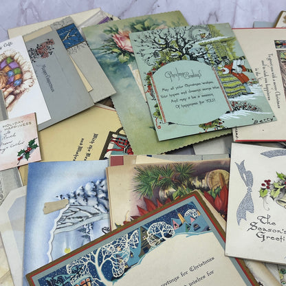 Huge Lot of Vintage & Antique Birthday Christmas Holiday Greeting Cards TB8