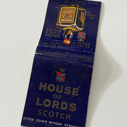 House of Lords Scotch Vintage Matchbook Cover TB6-MB1-12