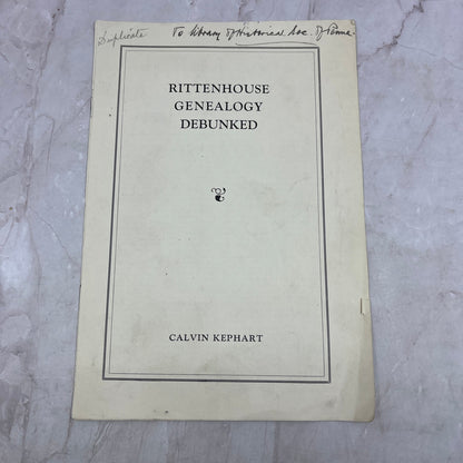 1930s Rittenhouse Genealogy Debunked Leaflet - Calvin Kephart D22