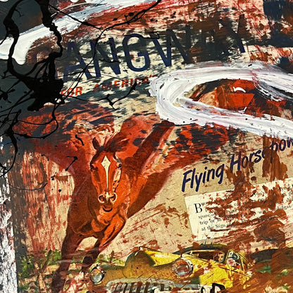 Original Mixed Media Abstract Art Painting 18x24 “Mobilgas Special" Signed