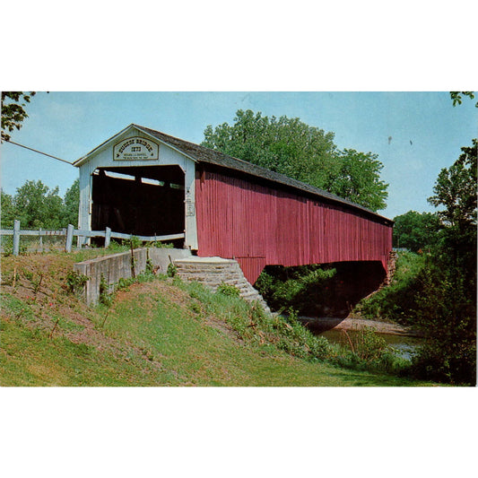 Eugene Bridge Vermillion County Indiana Covered Bridge Postcard PB13