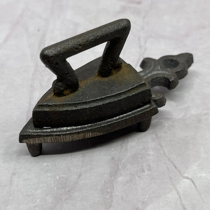 Vintage Cast Iron Miniature Trivet and Iron Set SB7