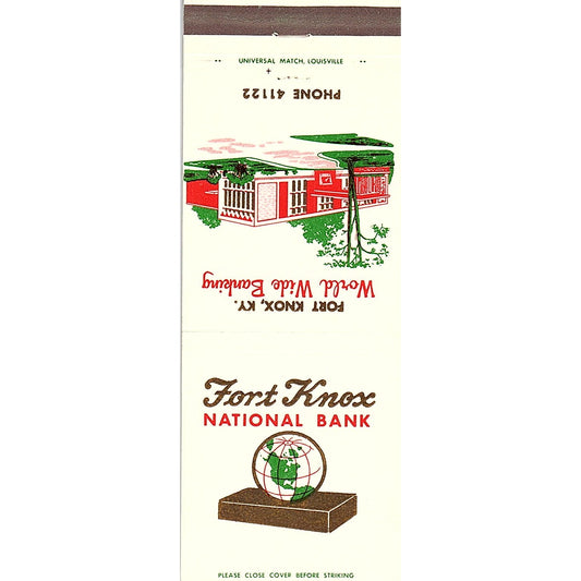 Fort Knox Federal Bank Fort Knox KY Vintage Matchbook TB6-MB2-8