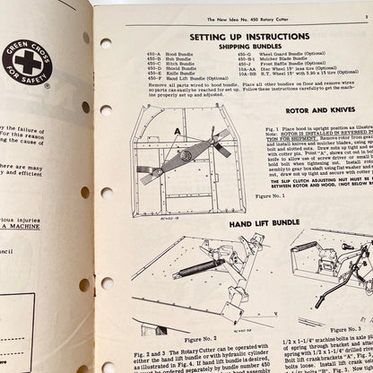 Vintage New Idea Operator's Manual No. 450 Rotary Cutter M1-1