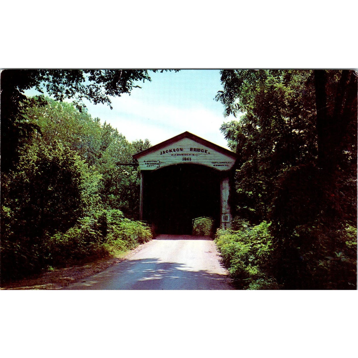 Jackson Bridge Parke County Rockville IN Vintage Covered Bridge Postcard PD1