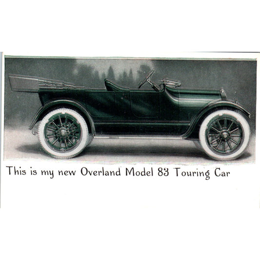 New Overland Model 83 Touring Car Vintage Postcard AB9