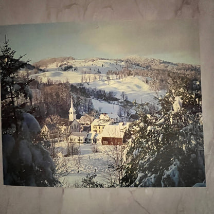 1970s Vermont East Corinth houses on snowy landscape Scene 8x10" Art Print V23
