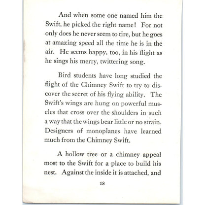 Chimney Swift 4.5x.6.25" Allan Brooks 1934 Bird Book Painting Print AF1-BB
