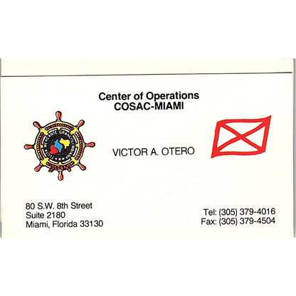 Victor A Otero COSAC-Miami FL Vintage Business Card SC9-B2