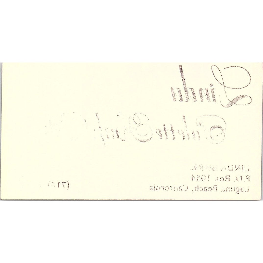 Linda Burk Palette Knife Oils Artist Laguna Beach Vintage Business Card SE3-B12