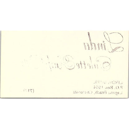 Linda Burk Palette Knife Oils Artist Laguna Beach Vintage Business Card SE3-B12