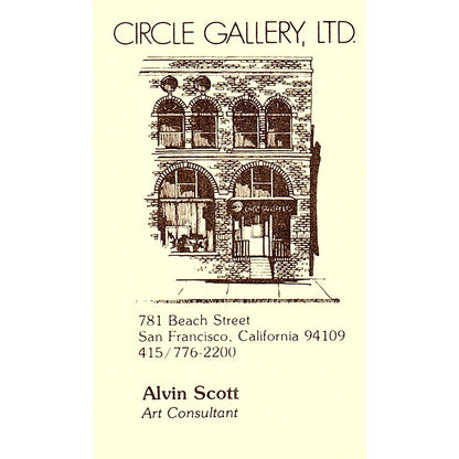 Alvin Scott Circle Gallery Ltd San Francisco CA Vintage Business Card SD9-B4