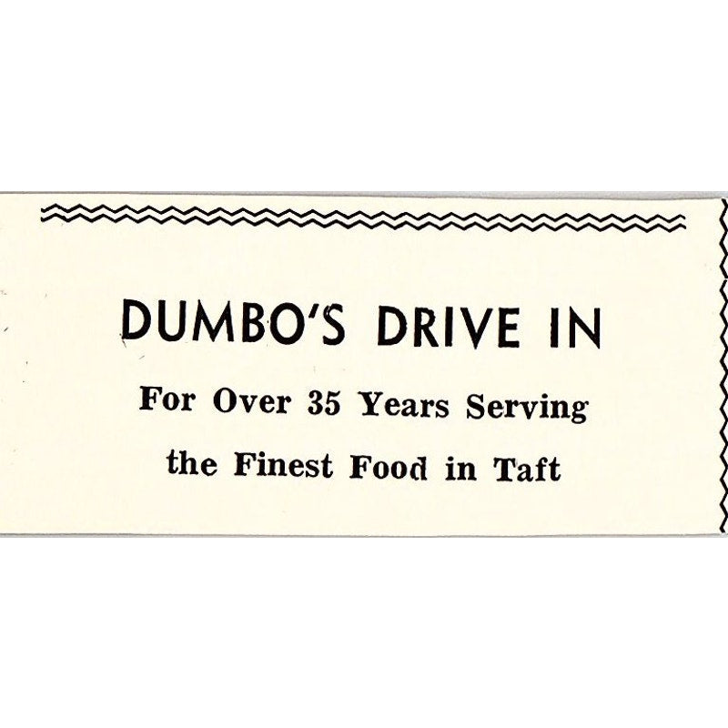 Dumbo's Drive In, Pruiett's - Taft CA 1965 Ad AF8-S25