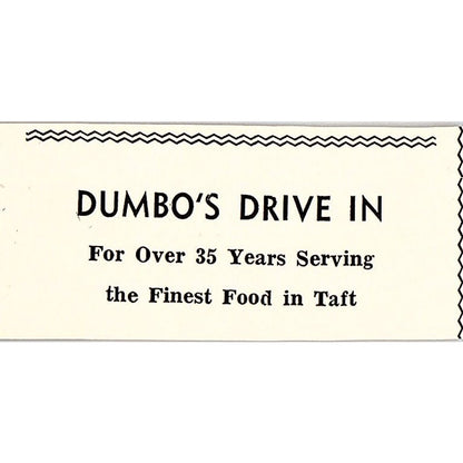 Dumbo's Drive In, Pruiett's - Taft CA 1965 Ad AF8-S25