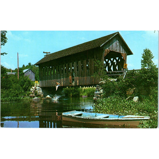 Black Water River Bridge Andover NH Covered Bridge Postcard PC4