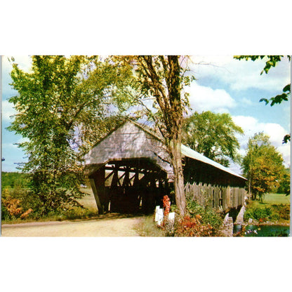 Parsonsfield, Porter Maine Covered Bridge Postcard PB12