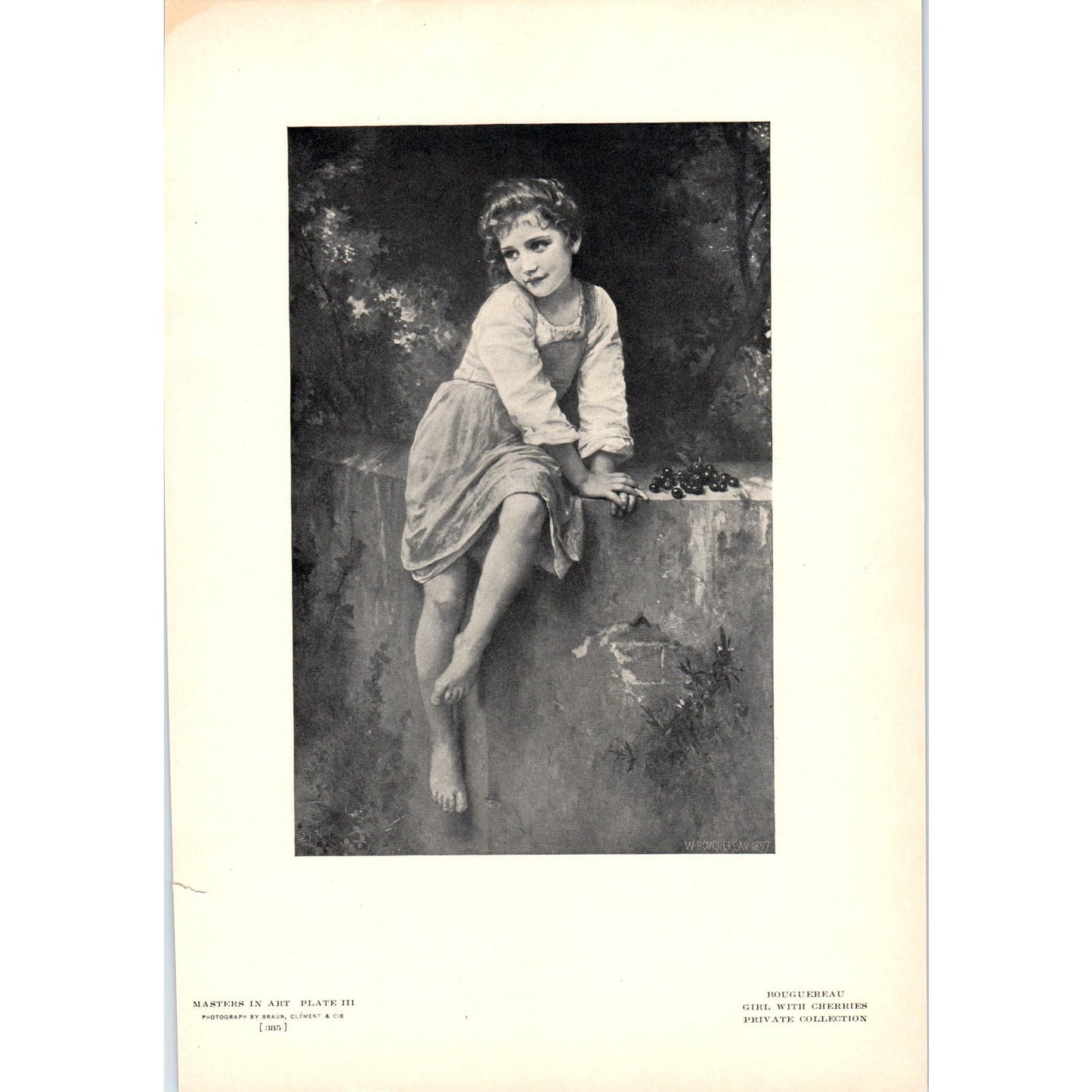 Girl With Cherries - Bouguereau c1905 Art Print D16