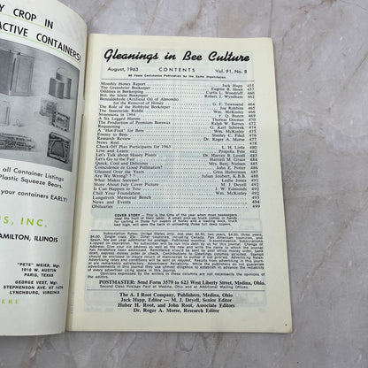 1963 August Gleanings in Bee Culture Magazine Bees Beekeeping Honey TD7