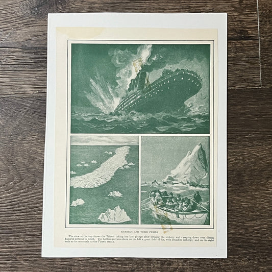 Antique Icebergs & Their Perils Titanic Sinking 6x9 Art Print V2