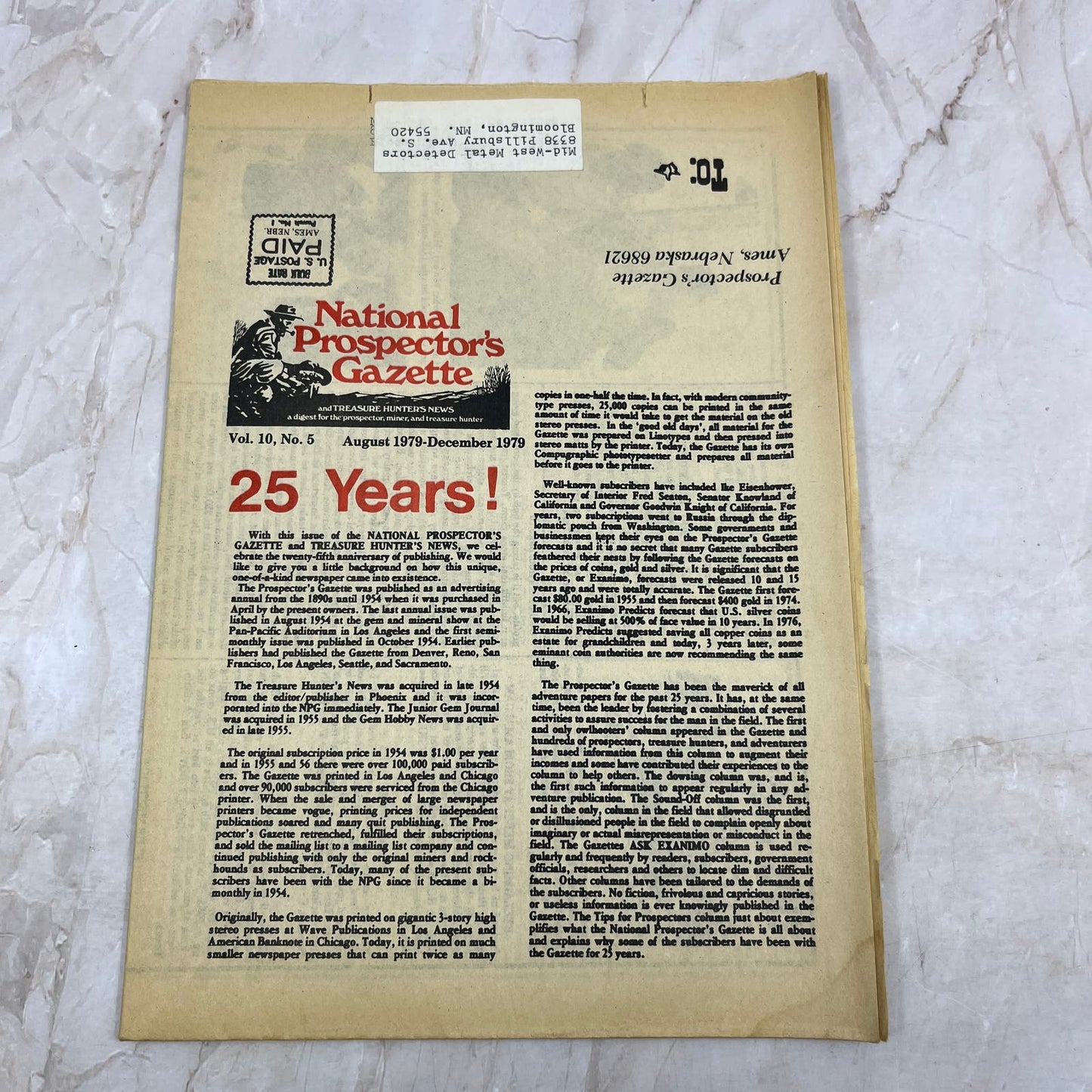 1979 Dec - The National Prospector's Gazette Newspaper - Treasure Hunting M11