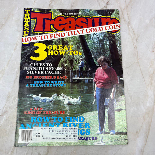 1986 March - Treasure Magazine - Treasure Hunting Metal Detecting Gold Coins M10