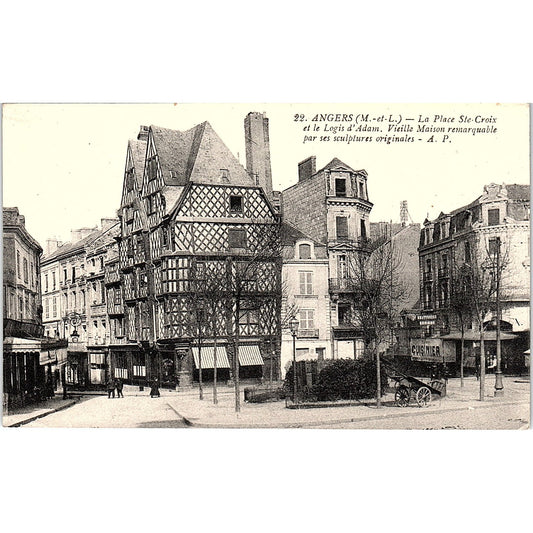 Angers La Place Ste Croix Et Le Logis D'Adam French Antique Postcard PE10