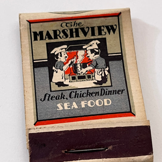 The Marshview Seafood Dunstan Corner Maine Vintage Matchbook Cover TB8-MB3-1