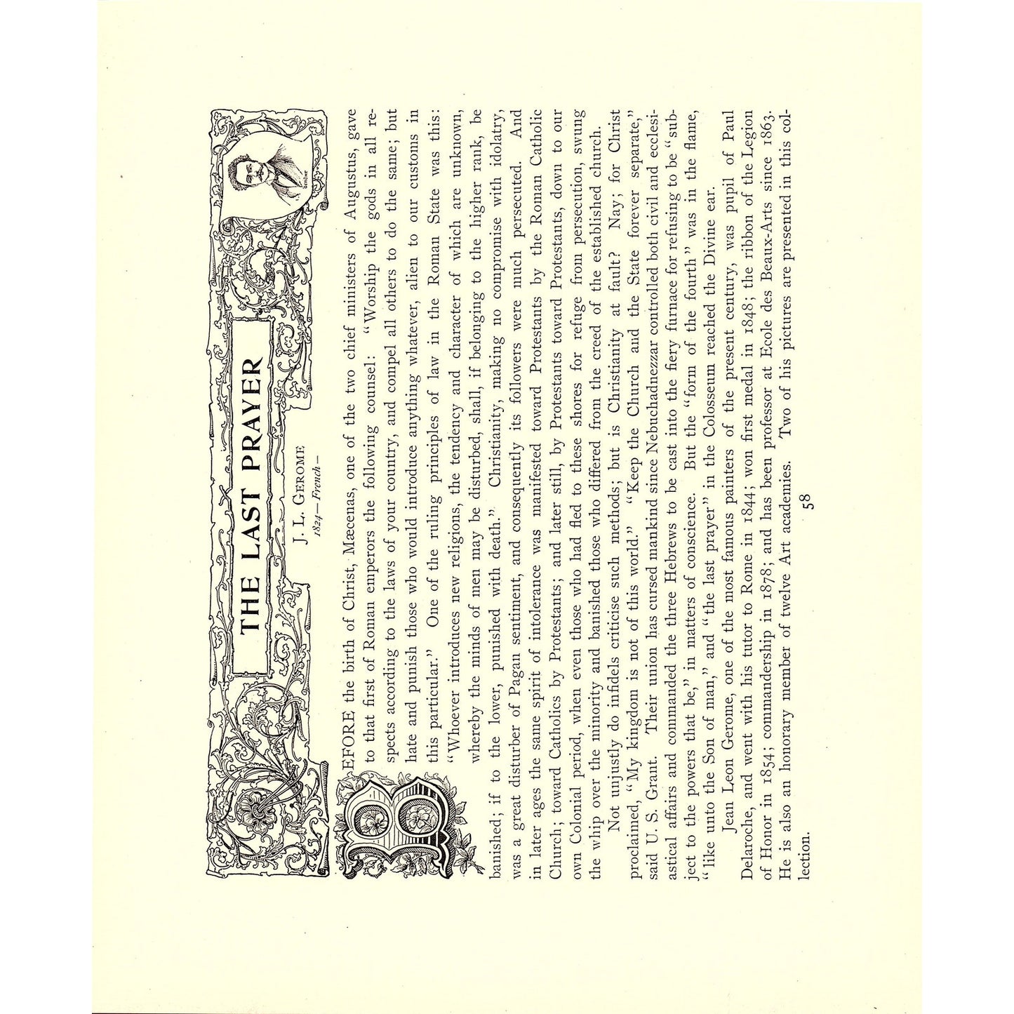 Landing of Souls in Purgatory - Theodor Grosse - 1898 Litho Art Print D19