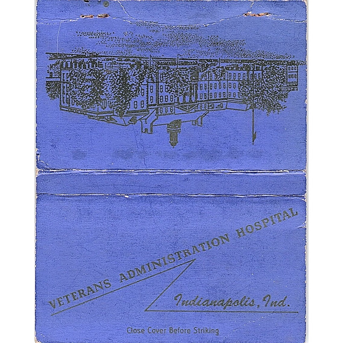 Veterans Administration Hospital Indianapolis IN Vintage Matchbook TB6-MB2-13
