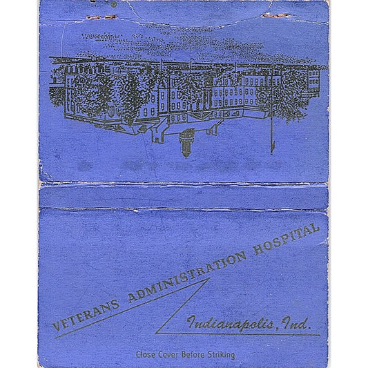 Veterans Administration Hospital Indianapolis IN Vintage Matchbook TB6-MB2-13