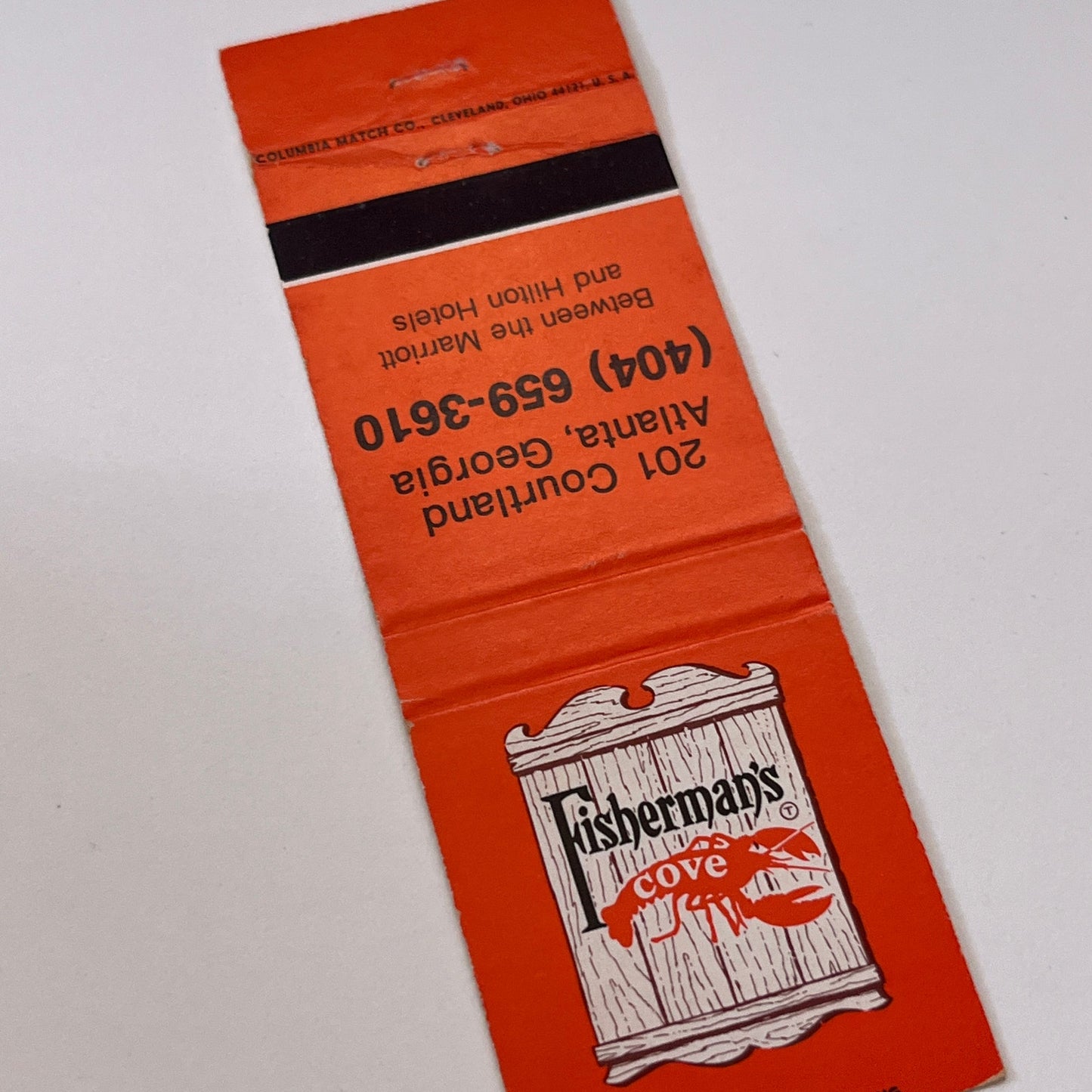 Fisherman's Cove Restaurant Atlanta GA Vintage Matchbook Cover TB6-MB1-15