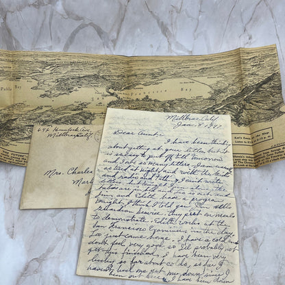 1947 Handwritten Letter and Article Mrs Charles Earhart Markle IN TI8-S5