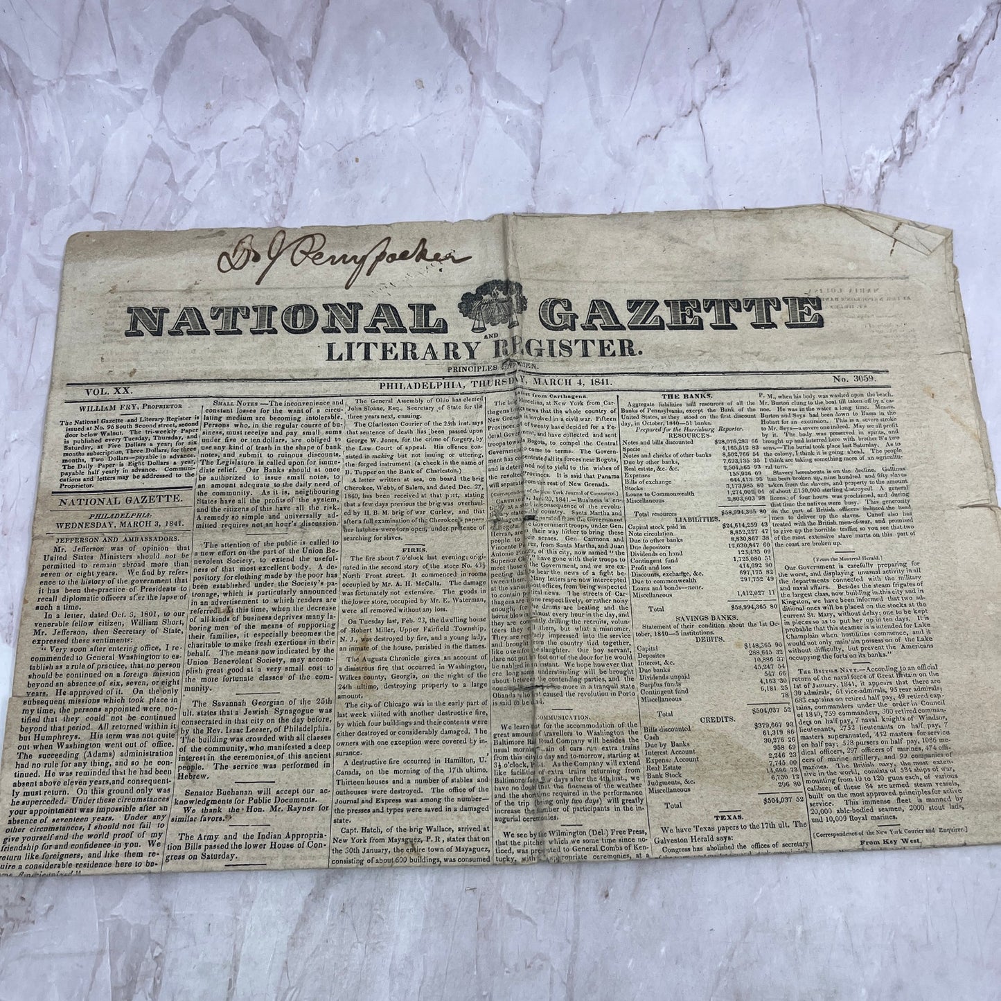 1841 March 4 - National Gazette Literary Register - Indians Escape Tampa Bay D22
