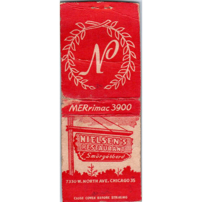Nielsen's Restaurant Smorgasbord Chicago Vintage Matchbook Cover SF4-Y2