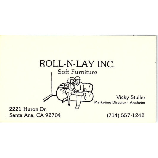 Roll-N-Lay Inc. Soft Furniture Vicky Stuller Santa Ana CA Business Card SF3-B2