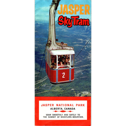 c1960 Jasper National Park Alberta Canada Sky Tram Brochure Fold Out AE2