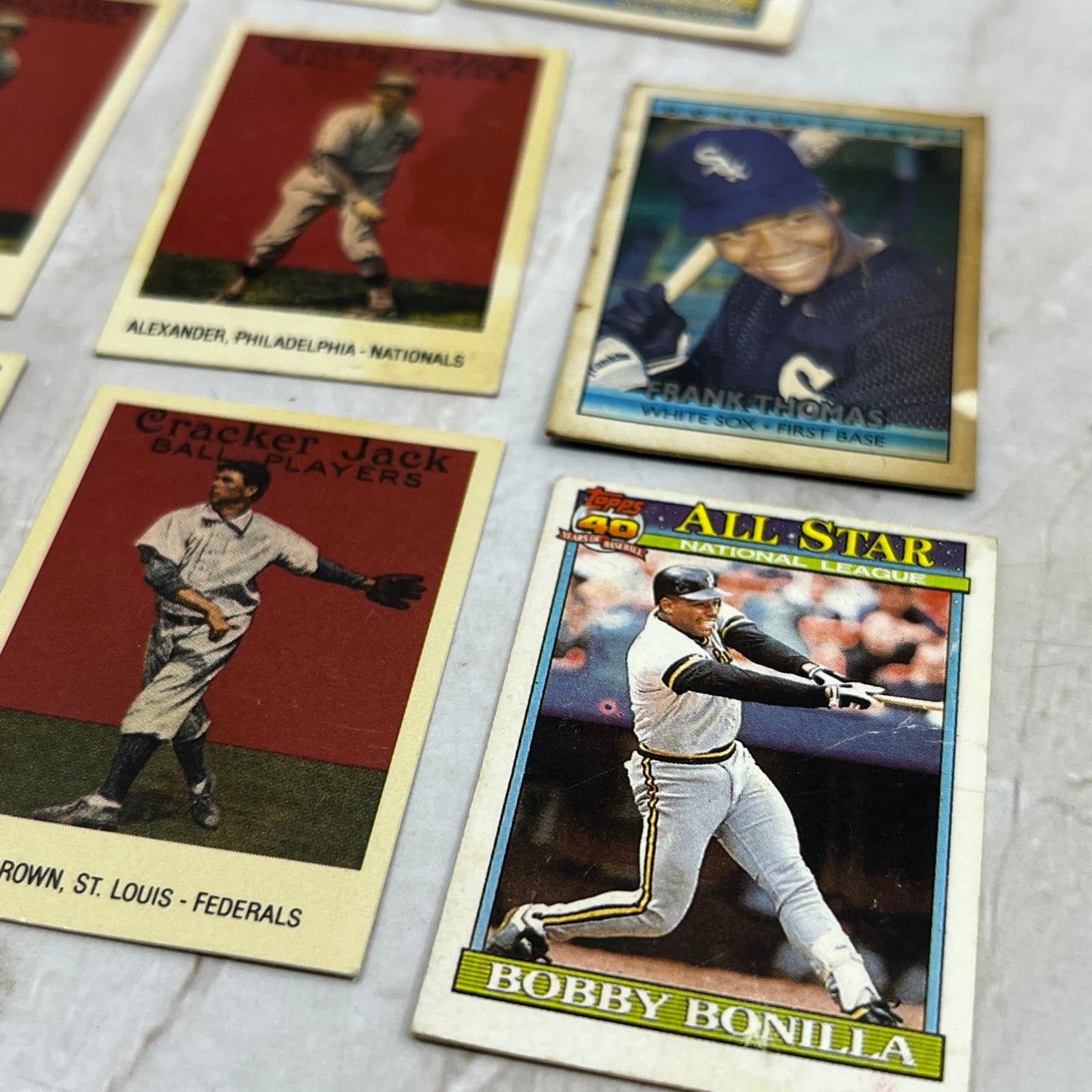 Vintage Lot Of 8 Cracker Jack Mini Replica Baseball Cards AE6