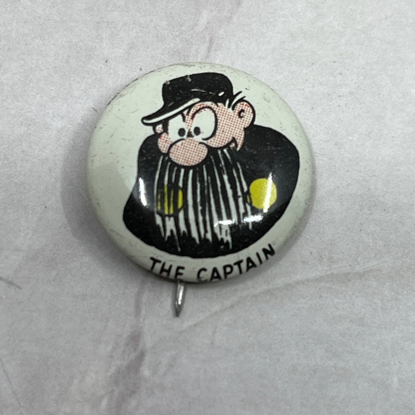 1946 Kellogg's Pep Pin The Captain Comic Strip Pinback Button Cereal Premium SE2